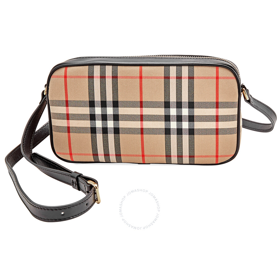 Burberry Small Vintage Check and Leather Camera Bag Burberry