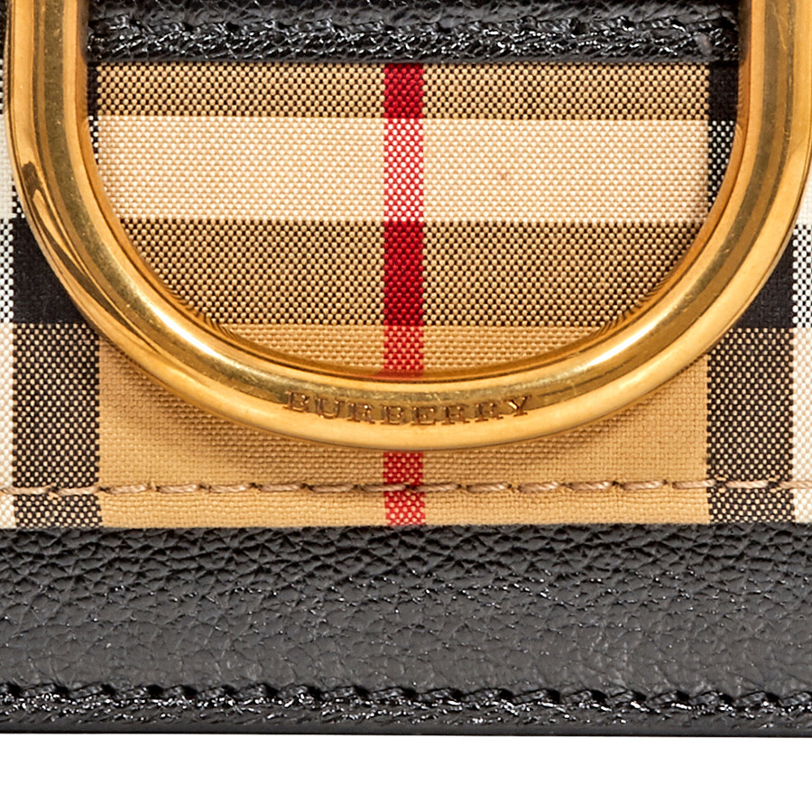 Burberry Small Vintage Check DRing Crossbody Bag Black/Antique Yellow