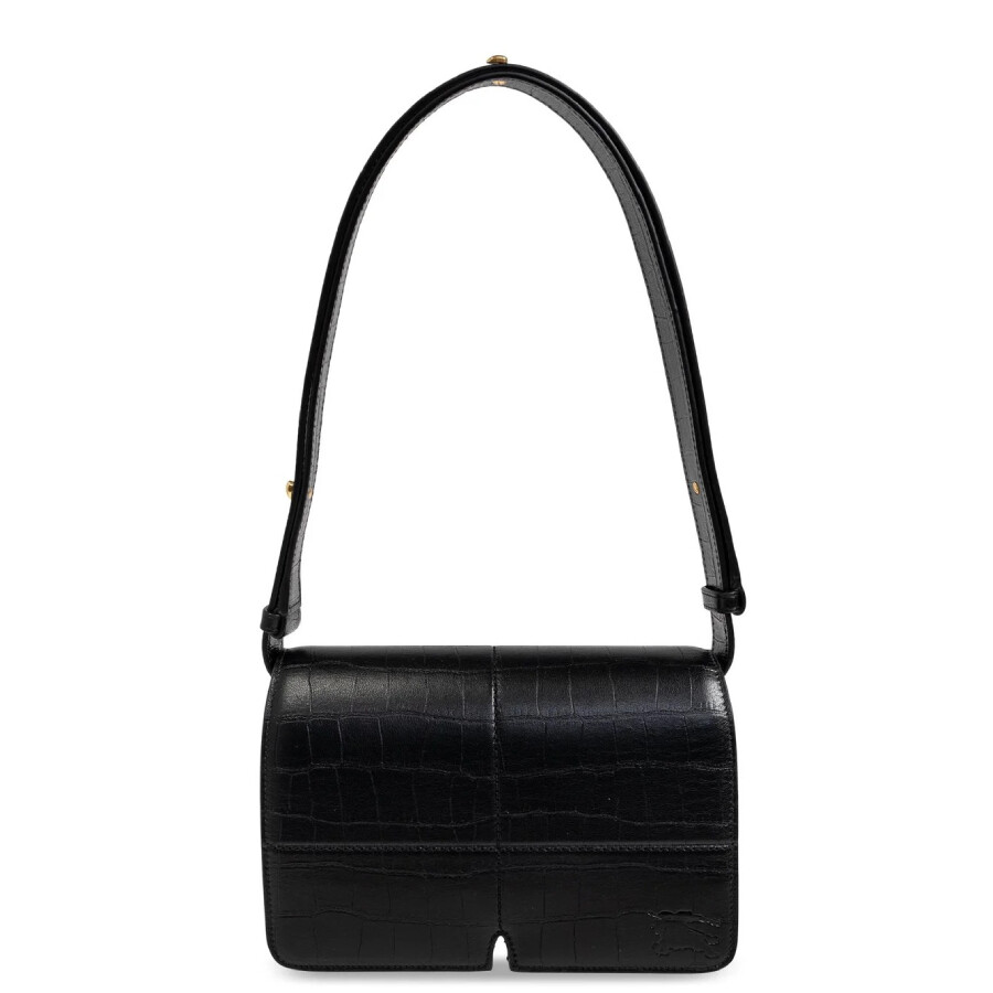 Burberry Snip Leather Flap Shoulder Bag In Black