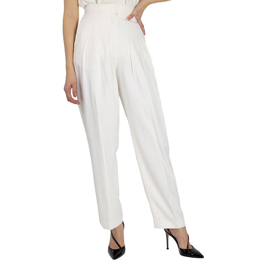 Snow Grain De Poudre Wool Pleated Trousers