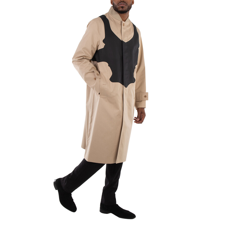 Burberry Soft Fawn Cotton Gabardine Reconstructed Print Car Coat
