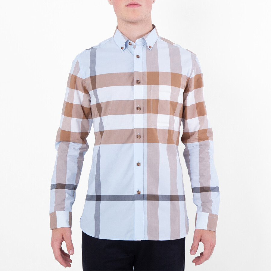 Burberry Somerton Check Cotton Shirt, Size Medium 8058677