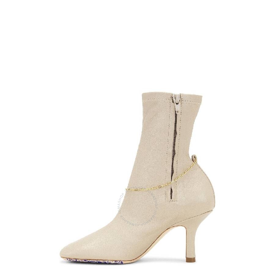 Burberry Square Toe Slinky Leather Ankle Boots