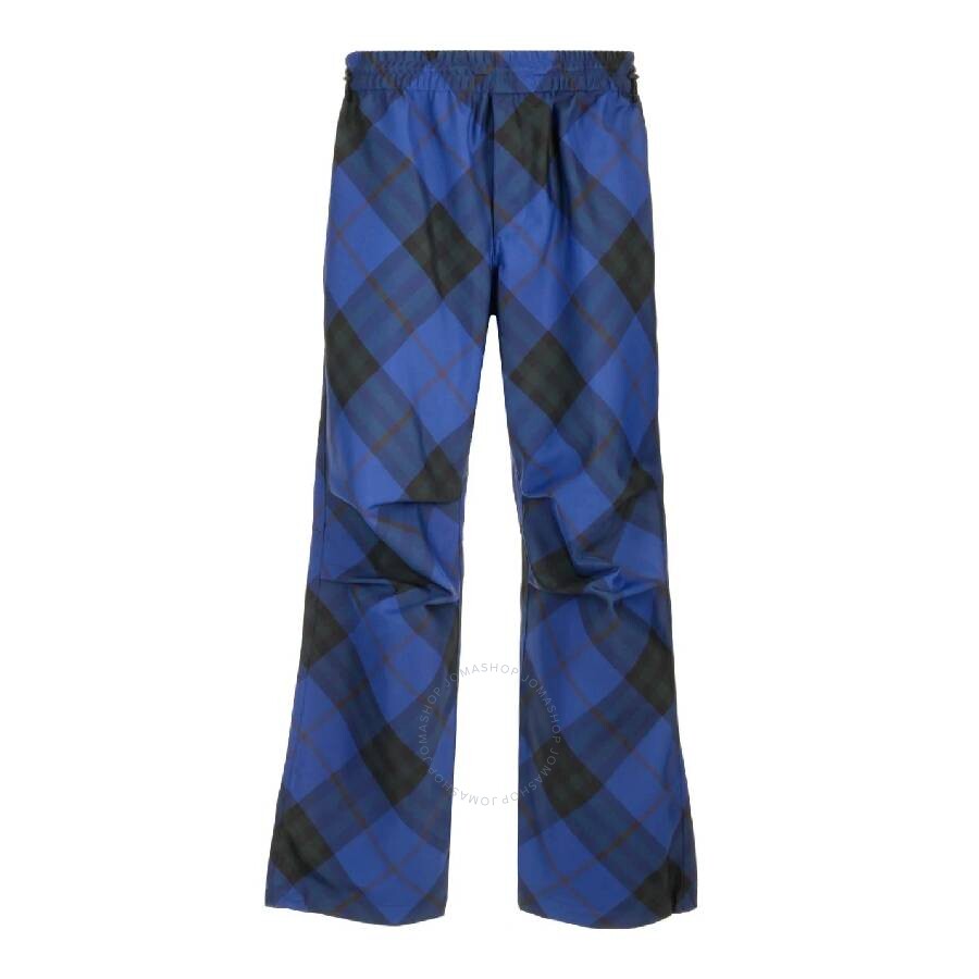 Burberry Ekd-embroidered Straight-leg Checkered Twill Trousers
