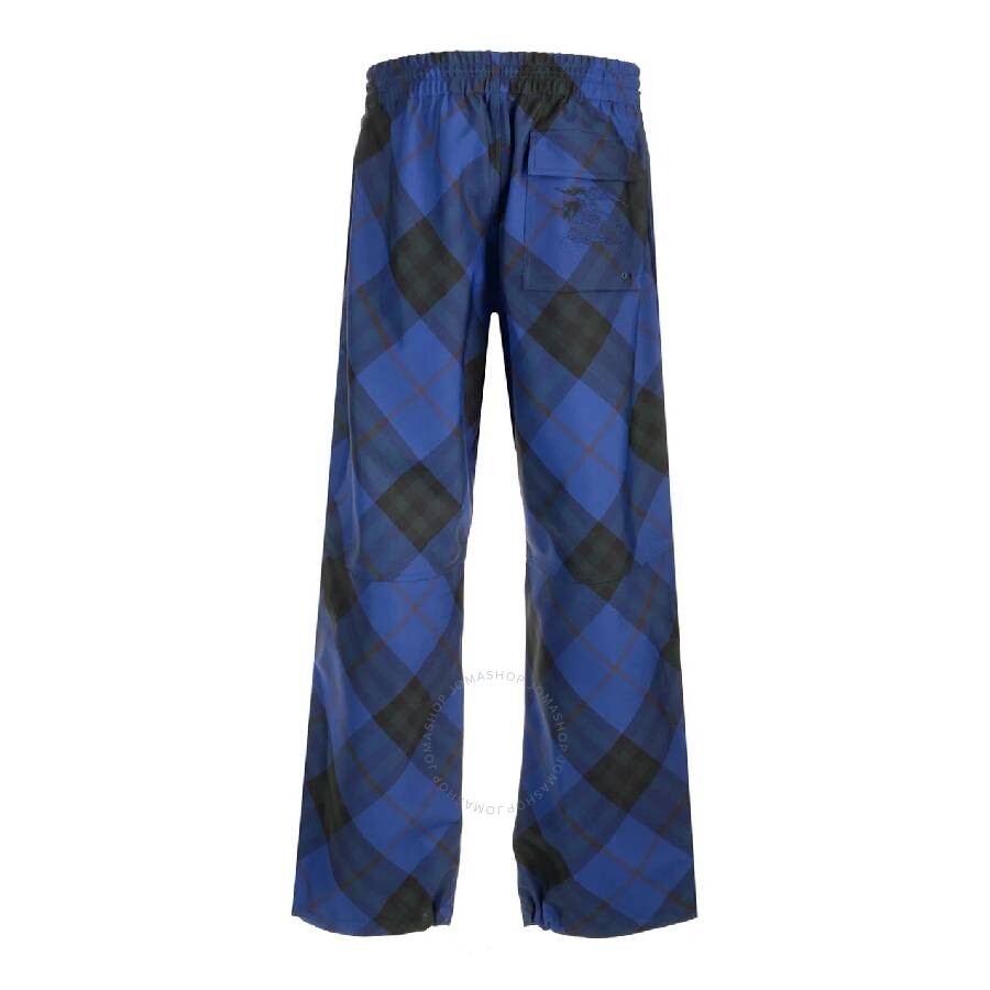 Burberry Ekd-embroidered Straight-leg Checkered Twill Trousers