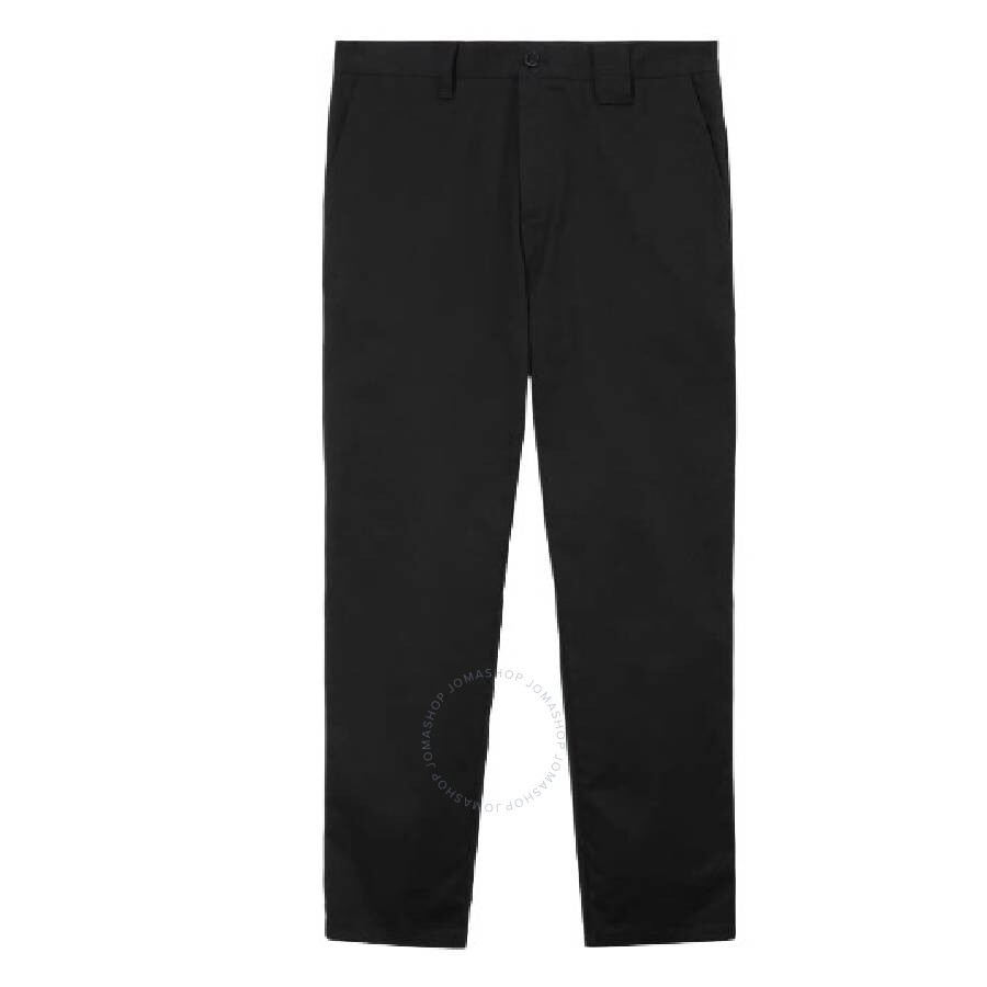 Burberry Straight-leg Cotton Trousers In Black