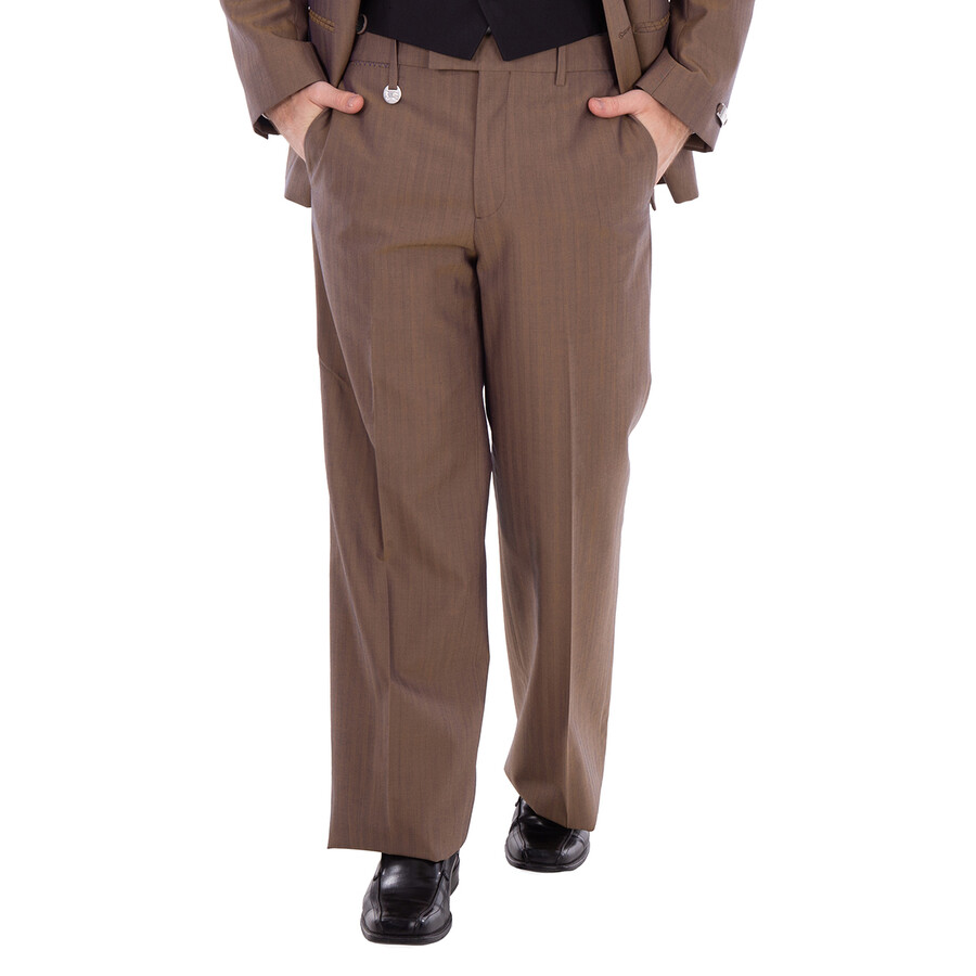 Stripe Pattern Wool Tailored Trousers