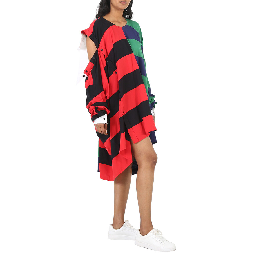 ワンピース Burberry Embroidered Jersey Shirt Dress Check Cotton Shirt Dress in Lichen - Women | Burberry® Official