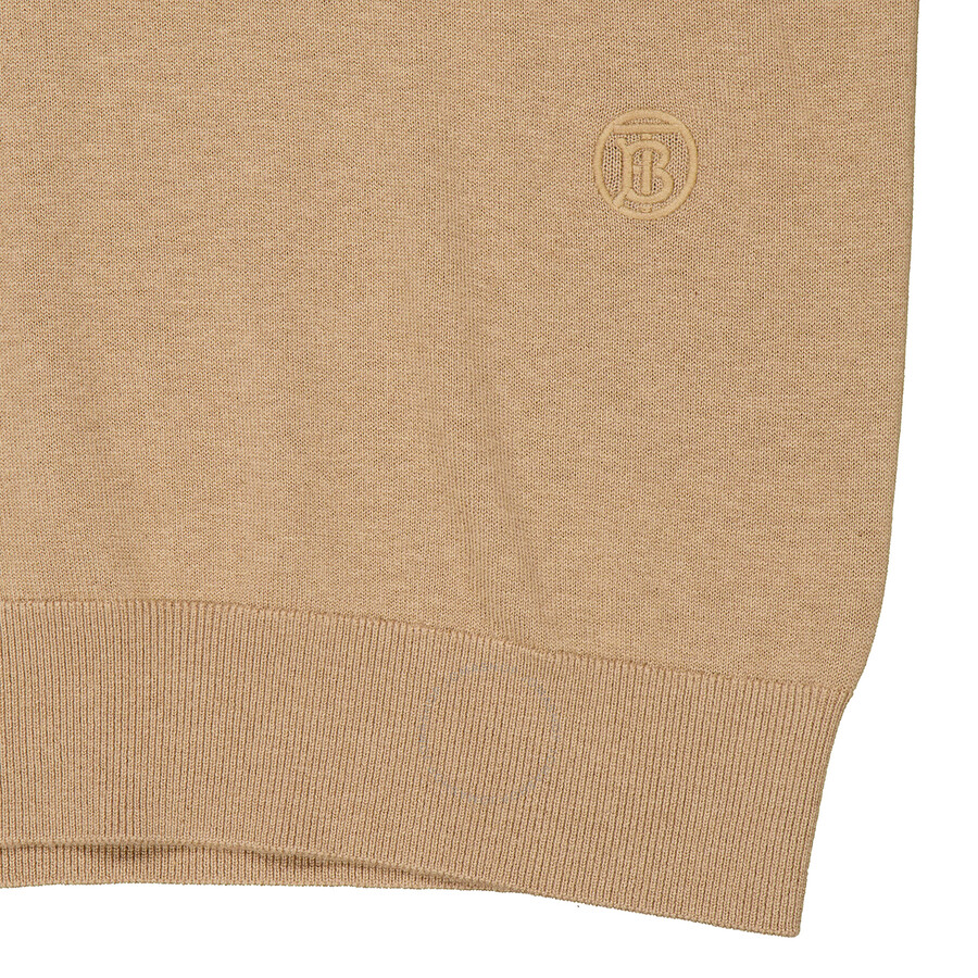 Burberry Striped Detailed Crewneck Cashmere Jumper In Yellow