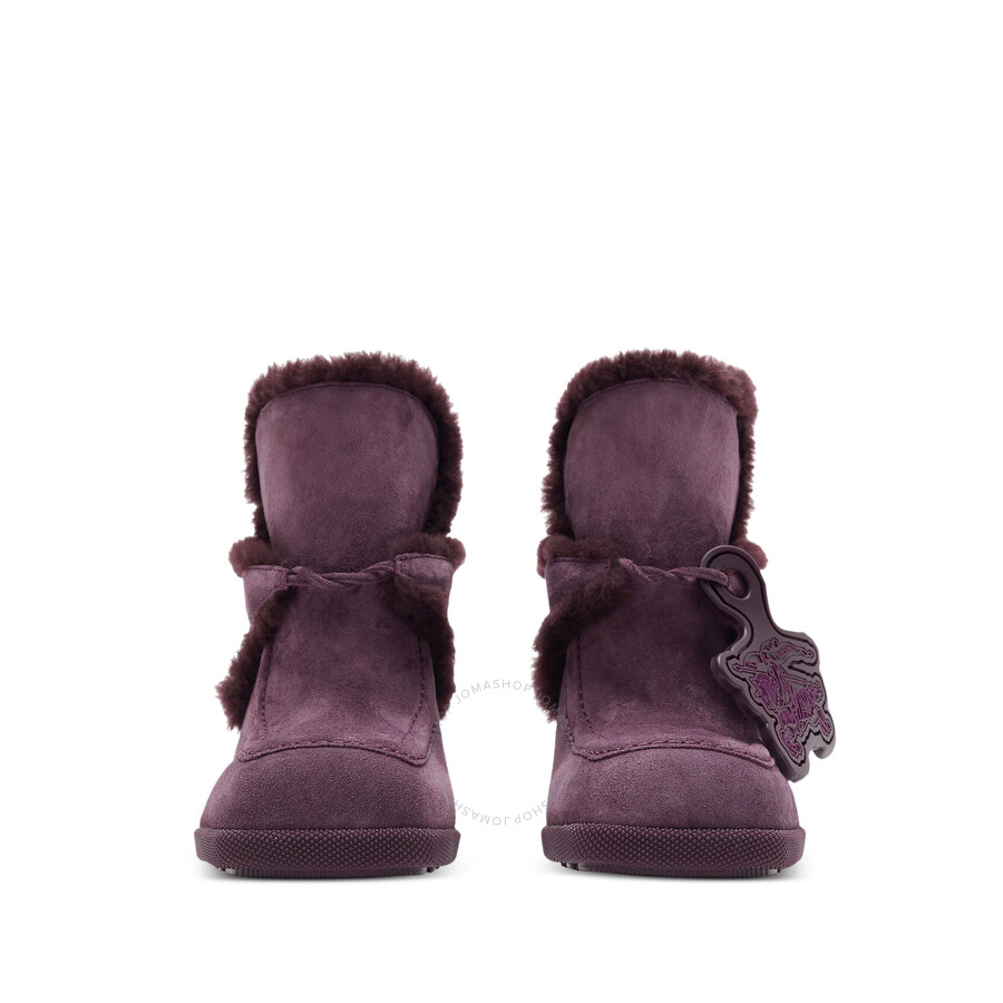 Burberry Shearling-lined Suede Mules