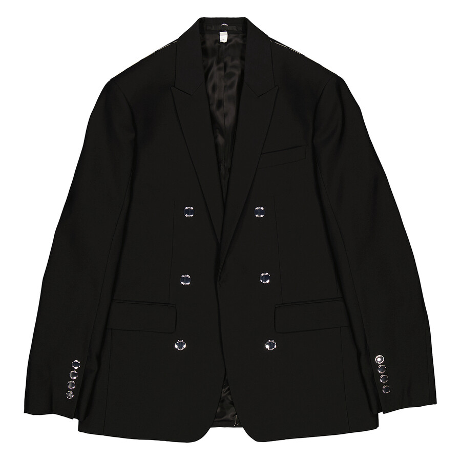 Burberry Tailored Double Breasted Blazer Jacket In Black