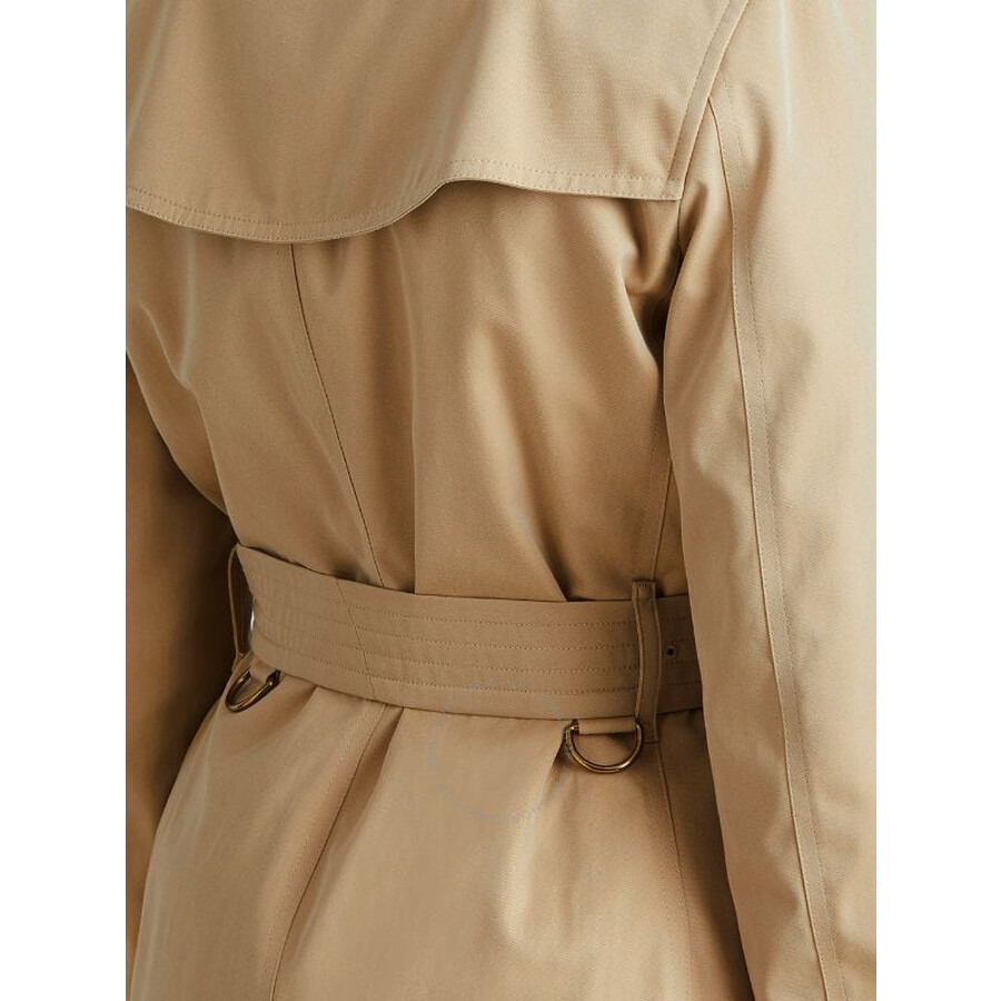 Burberry The Kensington Long Trench Coat In Yellow/red