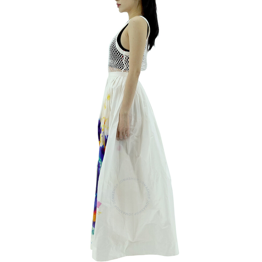 Burberry Tie-dye Print Maxi Skirt In Multi-bright Blue In Multi-bright Blue