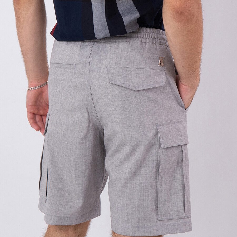 Trueman Monogram Wool Cargo Shorts