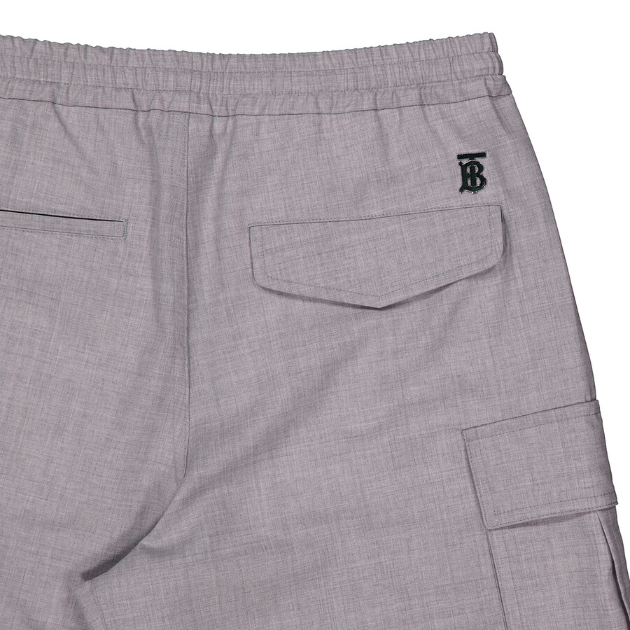 Trueman Monogram Wool Cargo Shorts