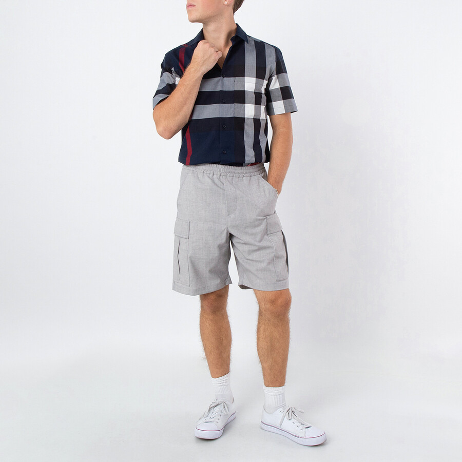 Trueman Monogram Wool Cargo Shorts