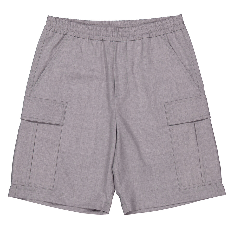 Trueman Monogram Wool Cargo Shorts