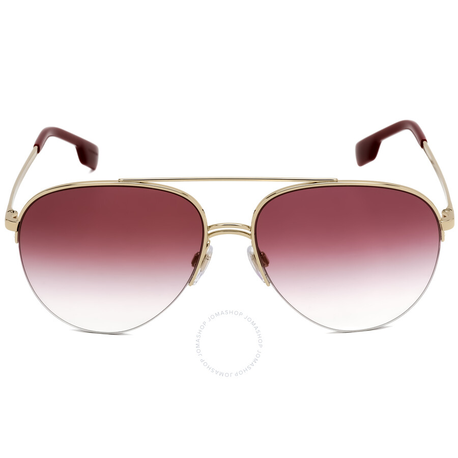 Burberry Ferry Violet Gradient Pilot Ladies Sunglasses Be3113 11098h 59 In Red