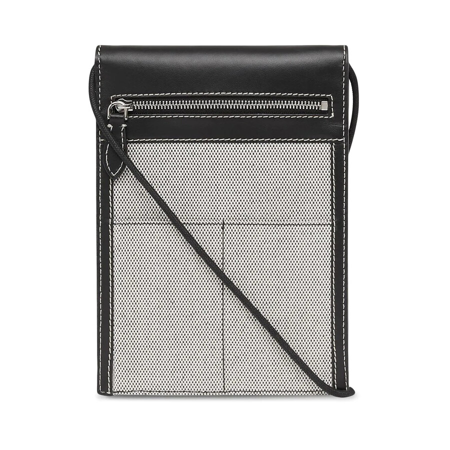 Burberry Unisex Logo-print Phone Pouch In Black In Black