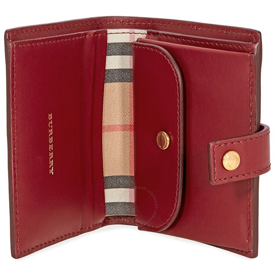 Burberry Vintage Check and Leather Folding Wallet Crimson Burberry