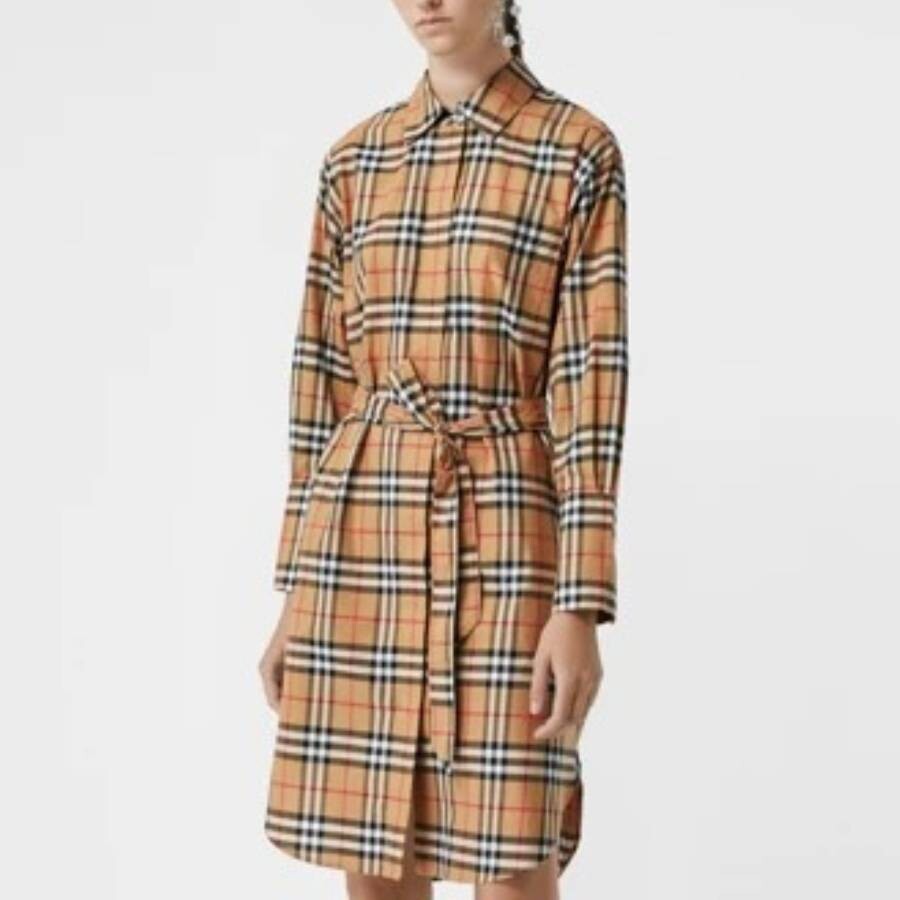 Vintage Check Cotton Shirt Dress, Brand Size 6 ( US Size 4 )