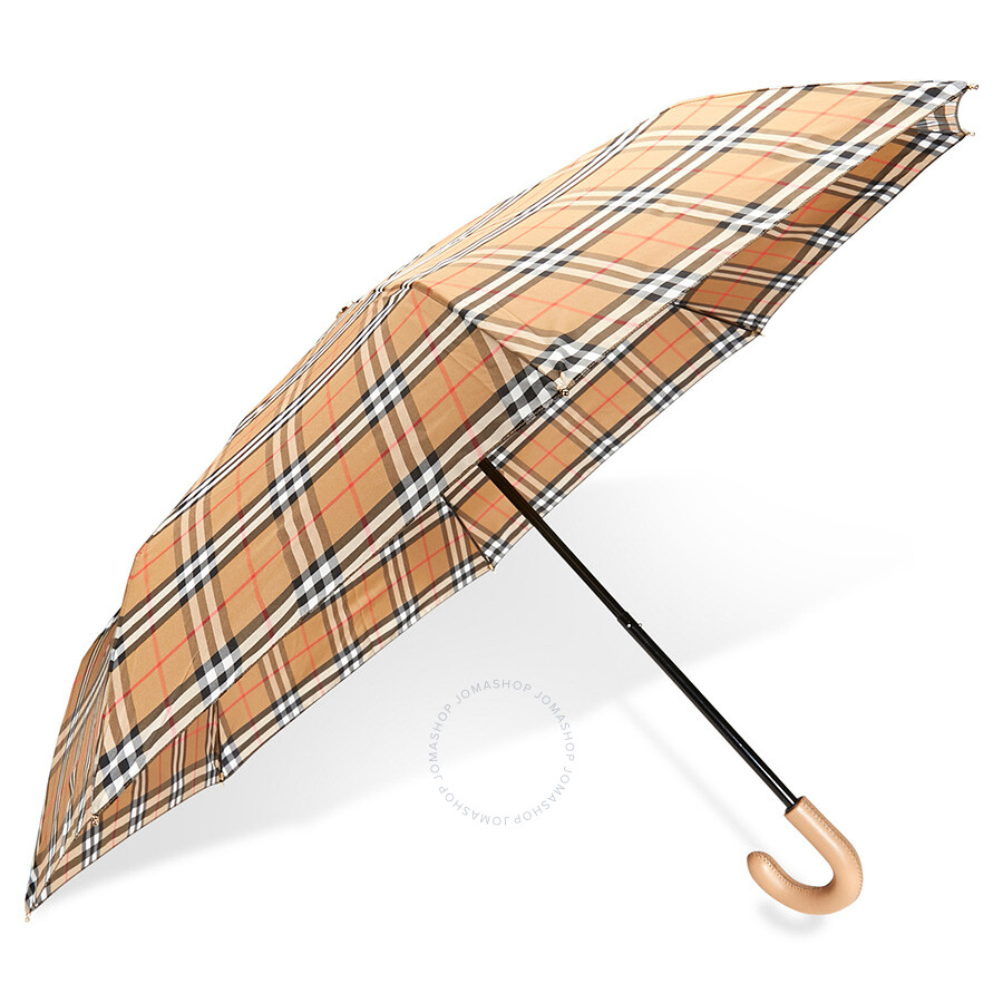 Burberry Vintage Check Folding Umbrella Antique Yellow/Honey 4075288 5045554022578