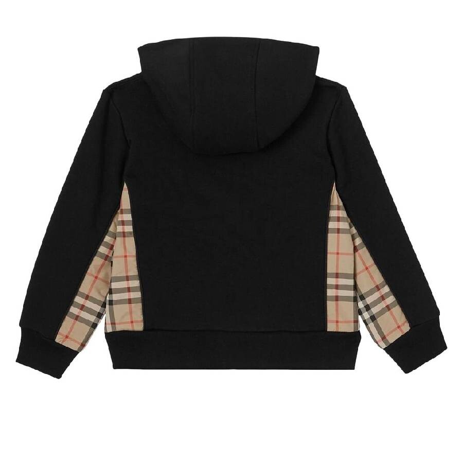 Burberry Vintage Check Zip Up Long-sleeve Hoodie In Black