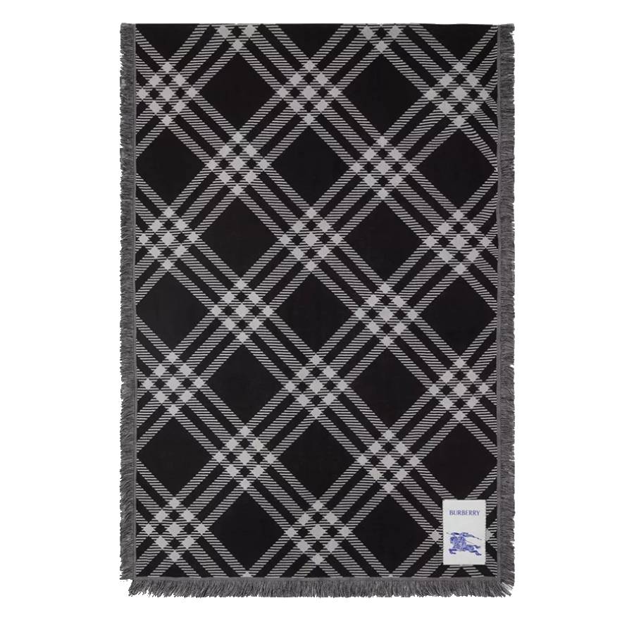 Burberry Wide Check Wool Silk Scarf 8110162 5045709632430 - Jomashop
