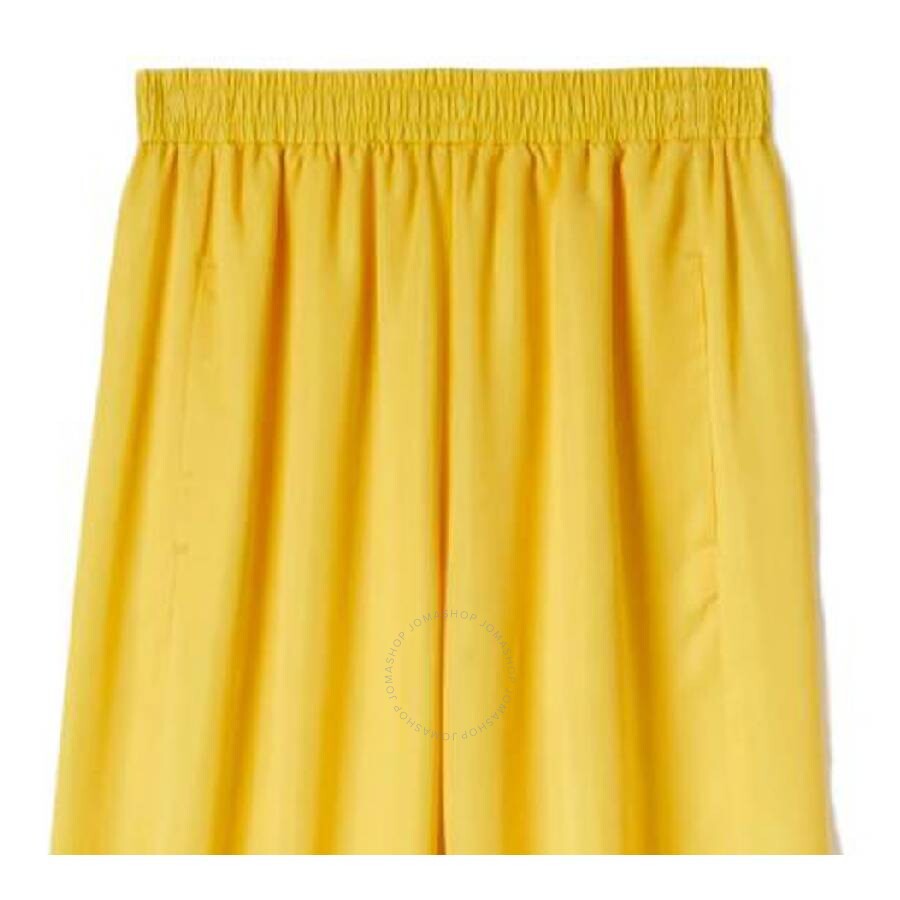 Burberry Wide-leg Silk Satin Trousers In Yellow