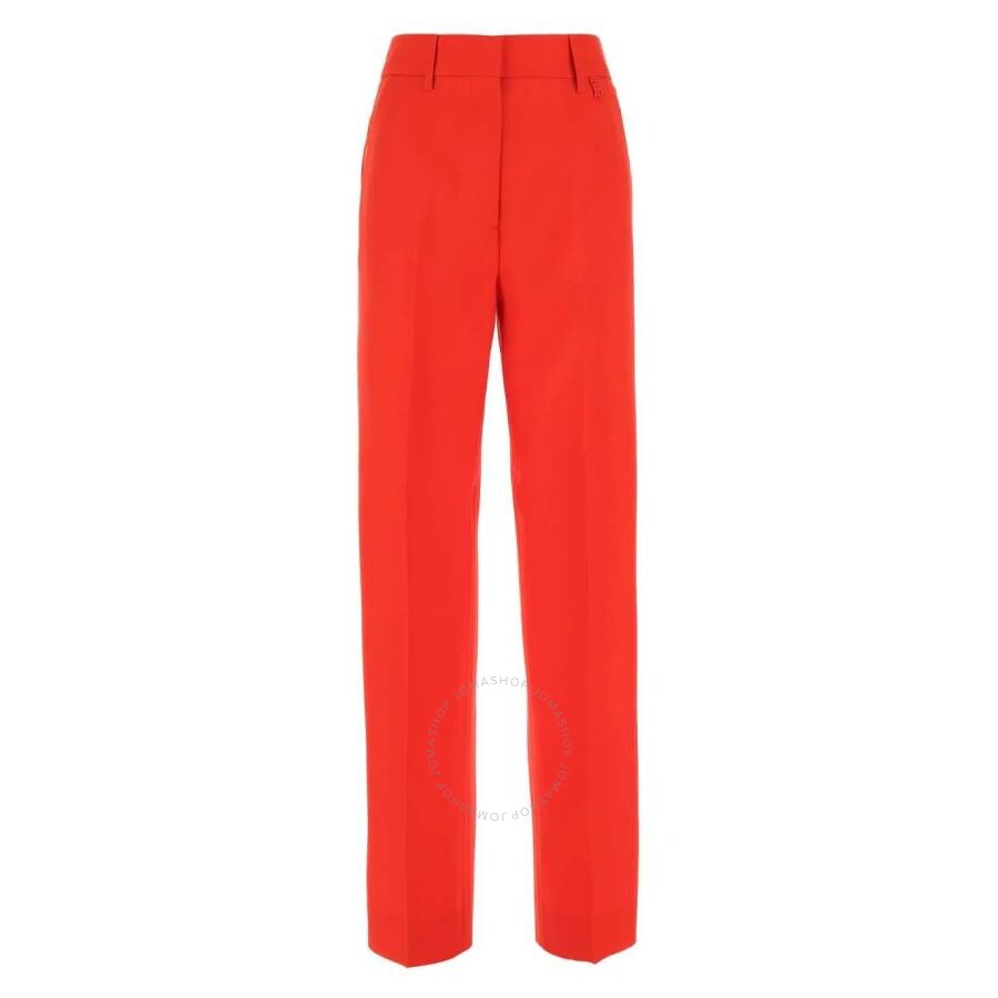 Burberry Wide-leg Tailored Tb Trousers In Red