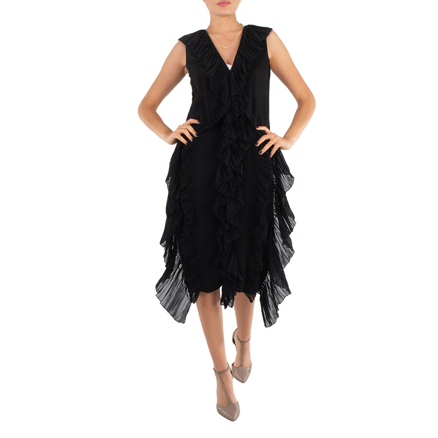 Windy Silk Ruffle Dress
