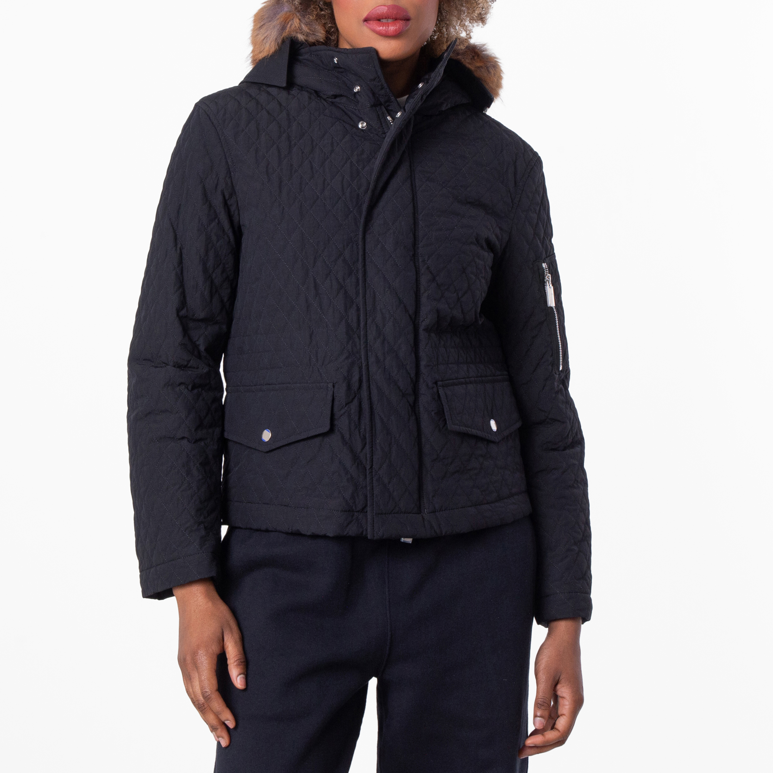 Burberry Womens Black Quilted Insulated Jacket, Size X-Small