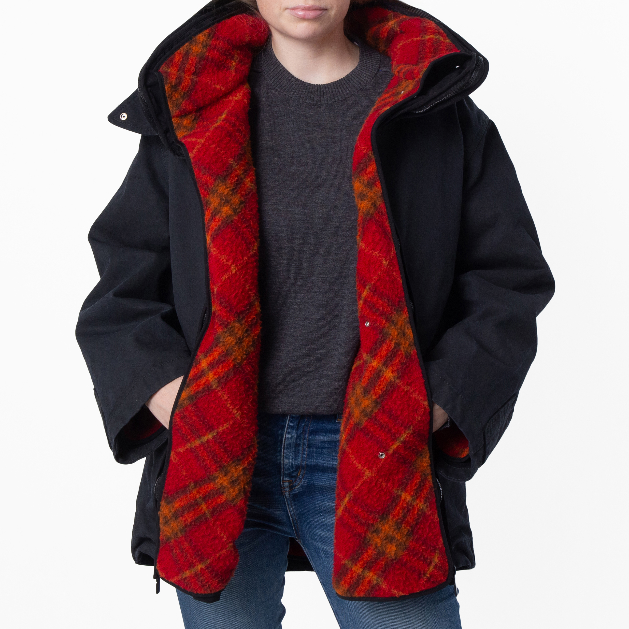 Burberry Womens Detachable Warmer Cotton Parka, Size XXXS 8099345