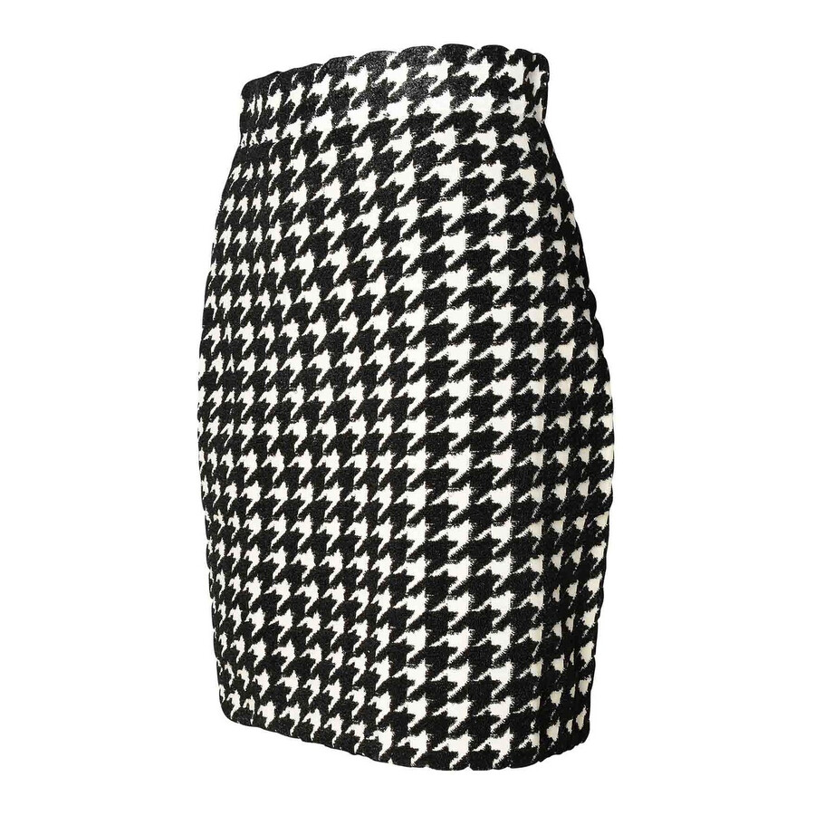 Burberry Womens Houndstooth Nylon Blend Mini Skirt In Multi