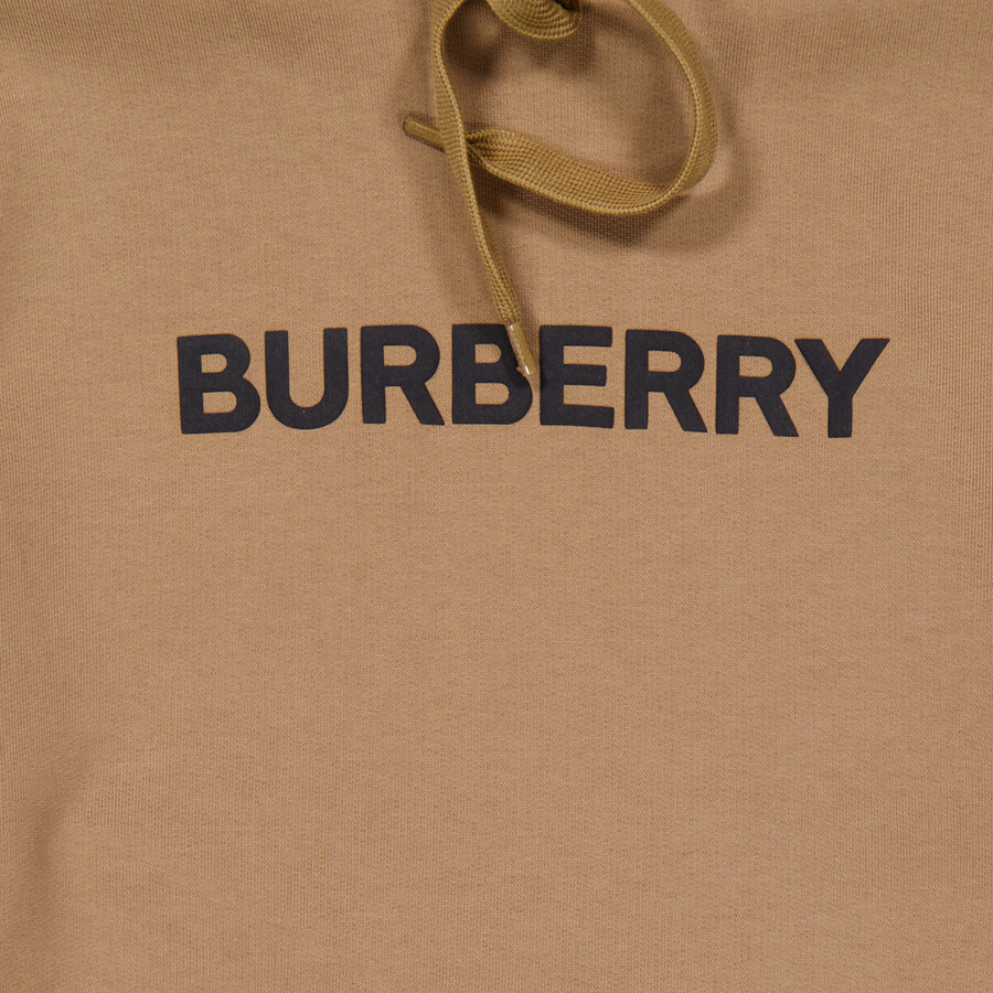 Burberry Womens Logo Detailed Drawstring Hoodie In Brown