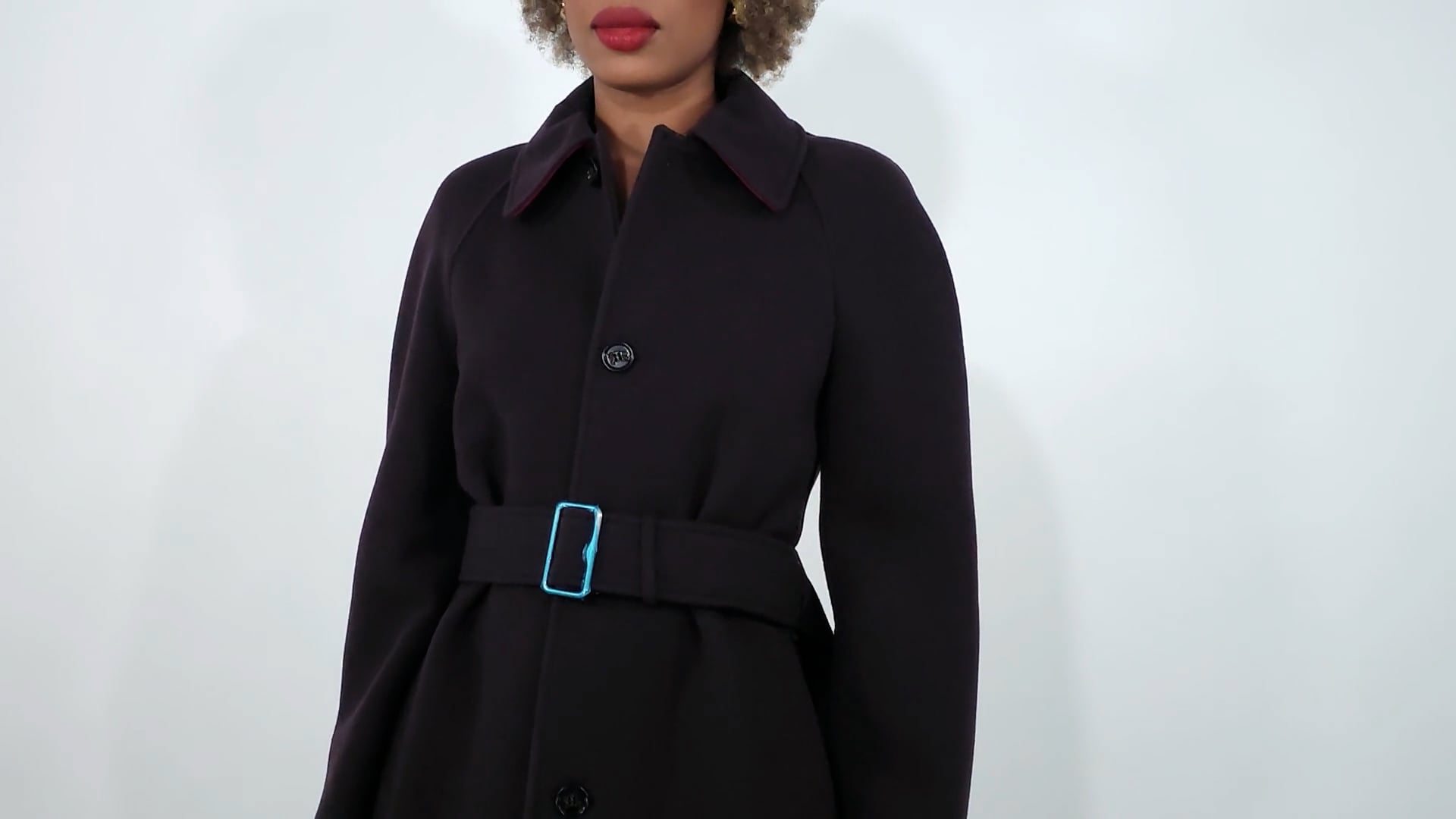 Burberry Wool Belted Coat, Brand Size 6 ( US Size 4 ) 8077358