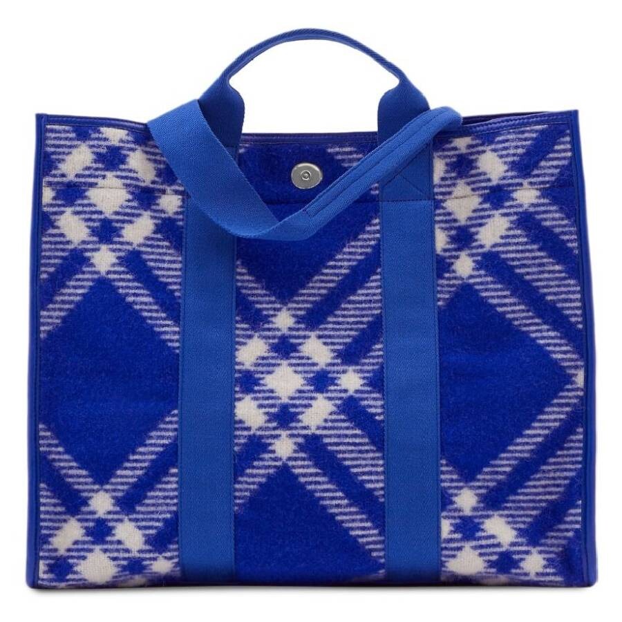 Burberry Wool Blend Press Stud Closure Tote Bag