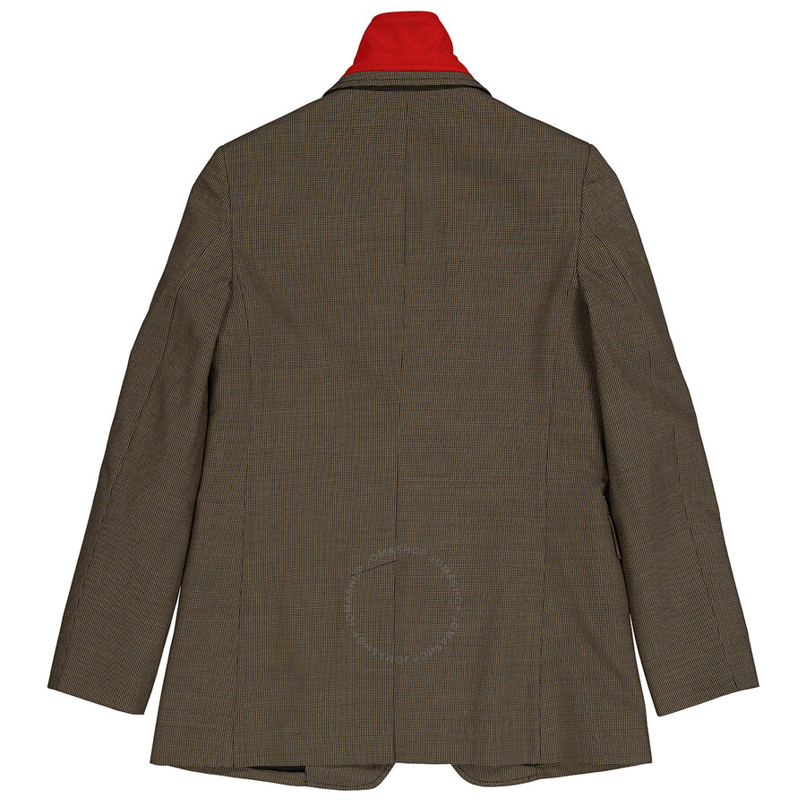 Burberry Wool Cotton Track Top Detail Tailored Jacket In Beige