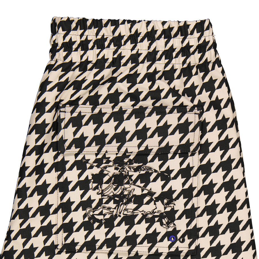 Workwear Houndstooth-Pattern Elasticated-Waist Trousers