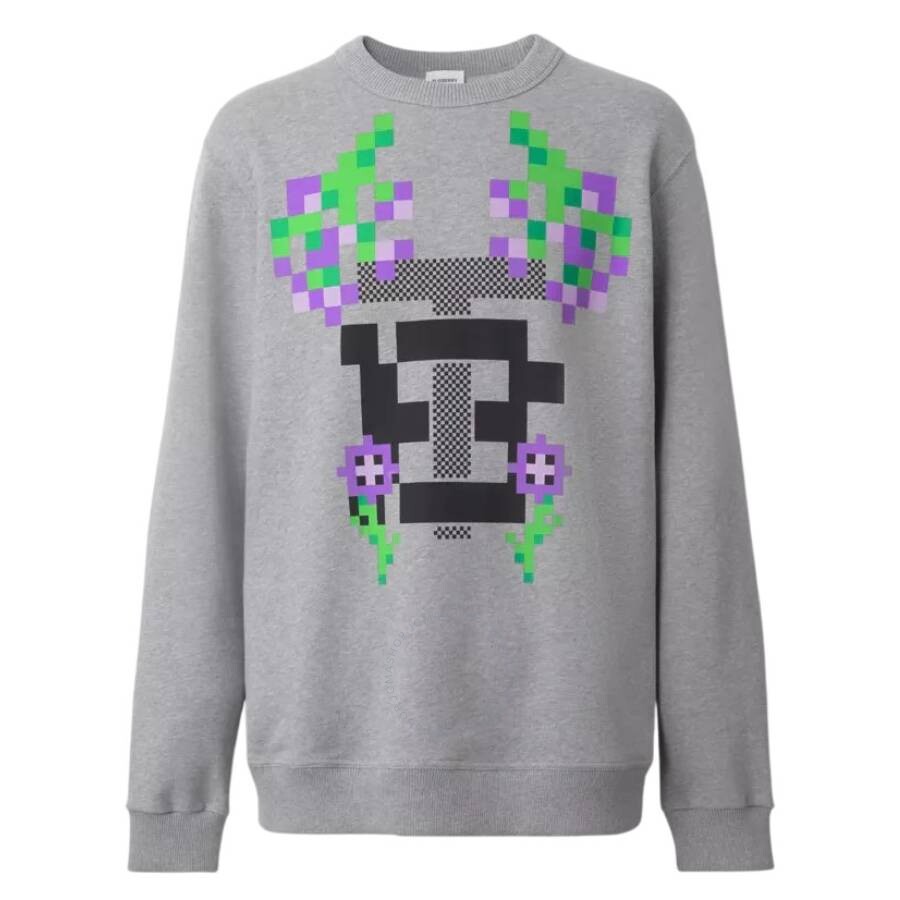 Burberry X Minecraft Falconer Monogram Motif Print Cotton Sweatshirt