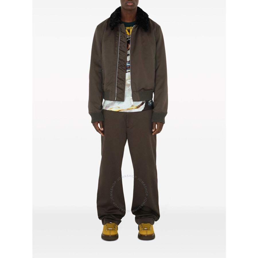 Burberry Zipped Shearling-collar Bomber Jacket