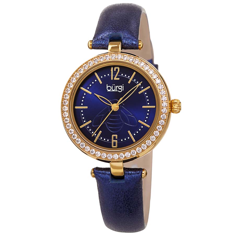 Burgi Crystal Blue Dial Ladies Watch BUR235BU