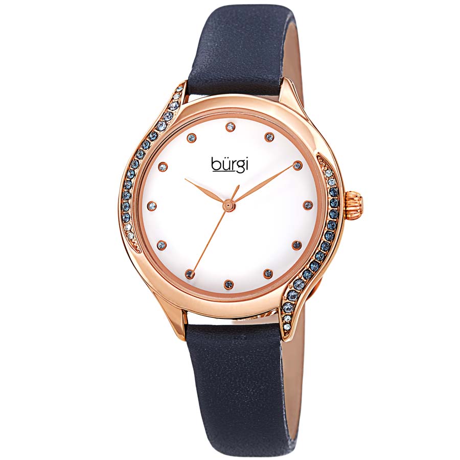Burgi Crystal White Dial Ladies Watch BUR239BU