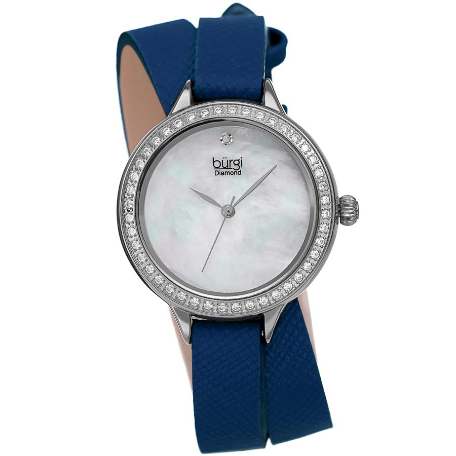 Burgi Diamond White Mother of Pearl Dial Ladies Watch BUR224BU