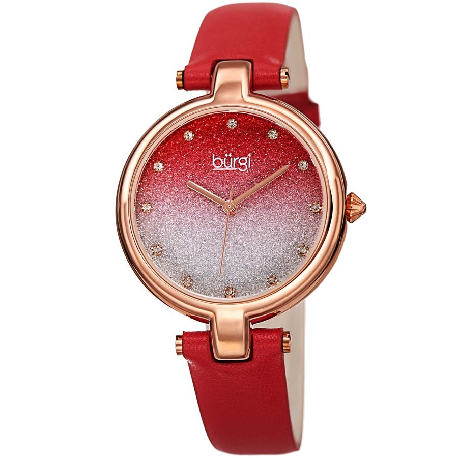 Burgi Glitter Ombre Swarovski Crystal Dial Ladies Watch BUR225RD