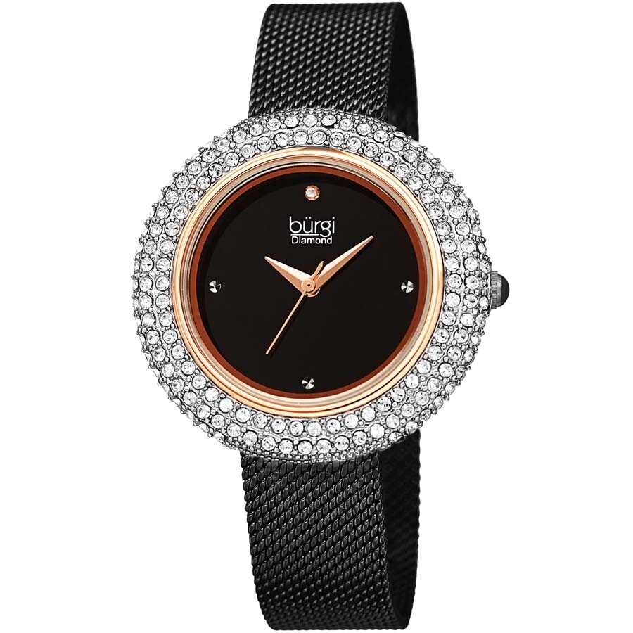 Burgi Las Argyle Dial Swarovski Crystal Glamor Mesh Bracelet Watch Burgi Las Argyle Dial Swarovski Crystal Glamor Mesh Bracelet Watch
