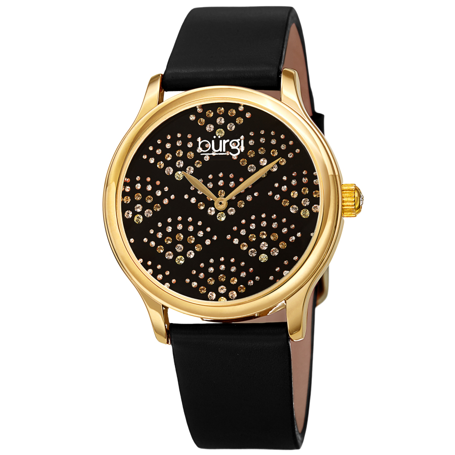 Burgi Pebble Style Quartz Black Dial Ladies Watch BUR238BK