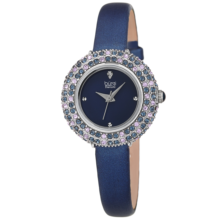 Burgi Quartz Diamond Crystal Blue Dial Ladies Watch BUR240BU