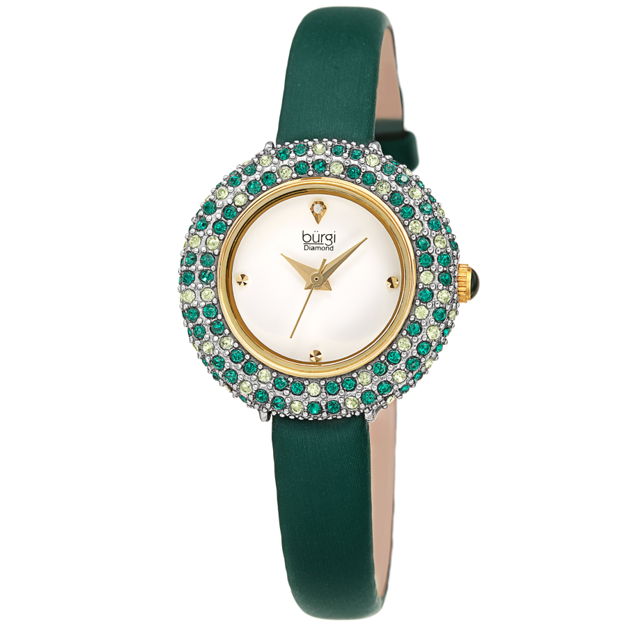 Burgi Quartz Diamond White Dial Ladies Watch BUR240GN