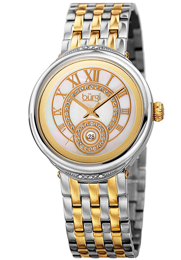 Burgi Quartz Mother of Pearl  Dial Ladies Watch BUR164TTG